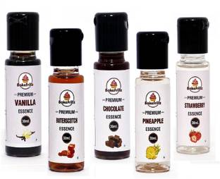 Bakefrillz Vanilla, Butterscotch Strawberry, Pineapple & Chocolate Food Flavour Essence for Cake Vanilla Liquid Food Essence