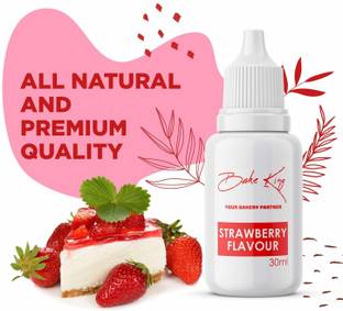 Bake King Strawberry Food Essence 30ml for Baking Cakes, Jams | Jelies and Ice Cream Strawberry Liquid Food Essence