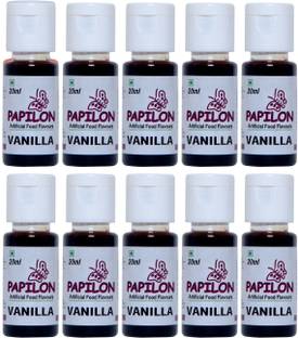 PAPILON Set of 10 Concentrated Vanilla Essence 20ml each Vanilla Liquid Food Essence