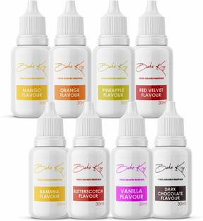 Bake King Set of 8 Food Essence for making Cakes Sweets & ice-Creams Shakes 30ml each Mixed Fruit Liquid Food Essence