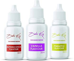 Bake King Food Essence Combo of Butterscotch, Pineapple, Vanilla Flavour 30ml Vanilla Liquid Food Essence