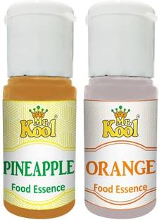 Mr.Kool Food Essence Pineapple, Orange Flavors 20ml Each Combo Pack Of 2 Essence for Cake, Cookies, Ice Cream, Sweets (40ml) Pineapple Liquid Food Essence