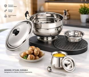 Narayani Enterprises Stainless Steel Bati Oven/Pizza Maker/Gas Tandoor/Barbeque Griller with Ghee Pot ...