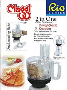 Rio 2 in 1 Atta Kneader and Vegetable Chopper Attachment for Only Philips Mixer 8 W Food Processor