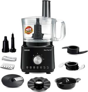Inalsa 900W Easy PrepPro-7-in-1, 2.1L Bowl, Slice, Shred, Chop, Knead, Whisk & Juice 900 W Food Proces...