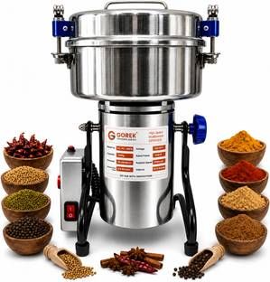 gorek technologies 4000W Masala/Spices Grinder Machine with Capacity 3000g & 25000 RPM 1800 W Food Pro...