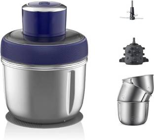Shikshapatri 3 in 1 Electric Vegetable Chopper, Meat Grinder with Stainless Steel Bowl 350 W Food Proc...