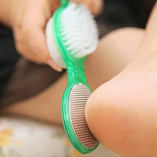 Elecsera 4in1MultiUse Pedicure&Manicure Paddle Brush ,Cleanse,Scrub,File and Buff