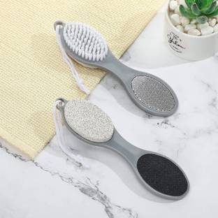 Maashakti 4 In 1 Foot Pedicure Brush, Pumice Stone, Scrubber & File For Soft Care