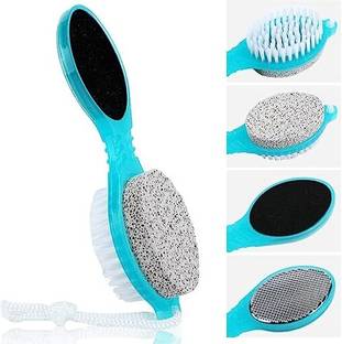 INDIANA HUDA 1 PCS 4 in 1 Foot Pedicure Brush, Pumice Stone, Scrubber & File for Soft Care