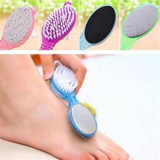 ShopCircuit 4in1MultiUse Pedicure&Manicure Paddle Brush ,Cleanse,Scrub,File and Buff
