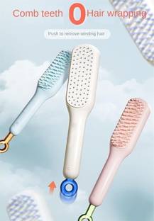 JANAKTRADERS Self-Cleaning Anti-Static Massage Comb, Self Cleaning Hair Brush