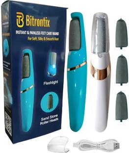 Bitrontix INSTANT & PAINLESS FEET CARE WAND WITH 3 STONE ROLLERS (FOR DRY & CRACKED FEET)