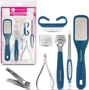 MAJESTIQUE Manicure and Pedicure Tools Kit, 7-Piece Set for Smooth, Beautiful Feet