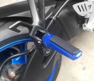Vagary Blue Rear Foot Passenger Footrests For Yamaha R15 V3, V4, R15M, MT-15, V2, FZ-X Foot Rest