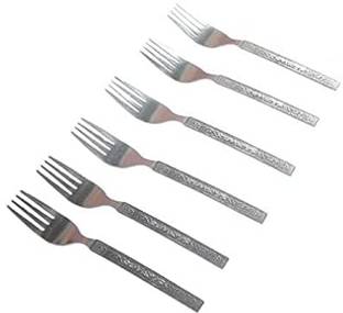 AGS MART Club Stainless Steel Dinner Table Fork Set (Medium, 12 Piece) Steel Dinner Fork Set