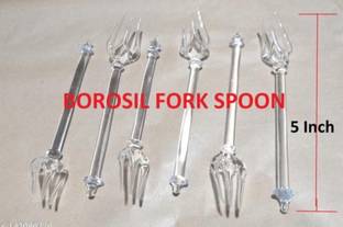 SMGI Set of 6 Glass Fork Marble Fruit Fork, Salad Fork, Baby Fork, Dessert Fork, Serving Fork, Dinner Fork Set
