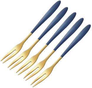 AKSHVA Thickened Fork Two Tooth Moon Stainless Steel Fruit Fork Set