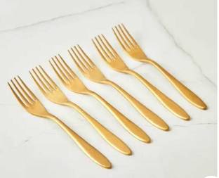 FUTURESTIC STORE GOLDEN FORK PACK 6 Stainless Steel Dessert Fork Set
