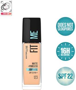 MAYBELLINE NEW YORK Liquid Foundation 123 Soft Nude | 16HR Oil Control , 30 ml Foundation