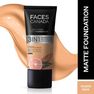 FACES CANADA All Day Hydra Matte Foundation | 3 in 1 - Foundation + Moisturizer + SPF 30 Foundation