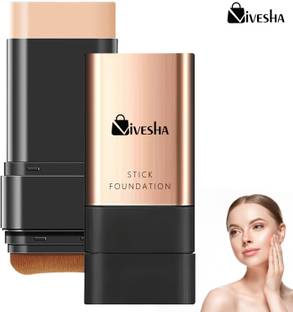 Vivesha 2 in 1 Luxury Anti-Wrinkle Foundation Stick, Long-Lasting With Brush 1 Pcs Foundation