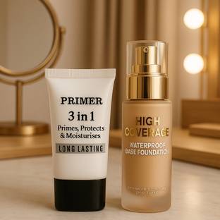 Valhalla High Coverage Waterproof Foundation with 3in1 Primer Long Lasting Foundation