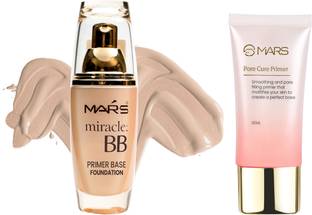 MARS BB Primer Base Foundation Golden Beige With Long Lasting Makeup  Primer  - 90 ml