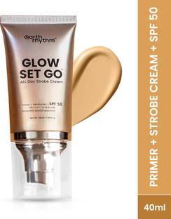Earth Rhythm Glow Set Go All Day Strobe Cream, Primer & Moisturiser with SPF 50, Golden Glow Foundation