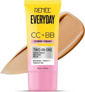 Renee Everyday CC+BB Cream - Almond Crème, SPF 20, Corrects Redness, Hydrates 20Ml Foundation