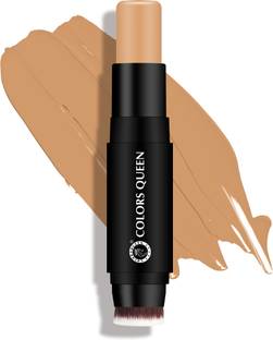 COLORS QUEEN Fix & Blend Matte Foundation Stick with Inbuilt Brush, Medium to Full Coverage Foundation