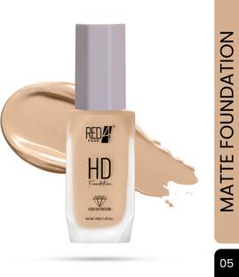 RED4 HD Foundation Long Lasting Full Coverage Waterproof Liquid Matte  Foundation