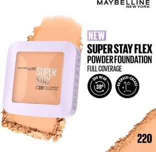 MAYBELLINE NEW YORK Super Stay Flex Powder Compact, 220, 30H Full Cover, for Oily Skin Foundation