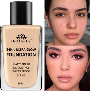 INTIMIFY Ultra Glow Foundation with Matte Finish, Water Proof & SPF 25 For Women Foundation