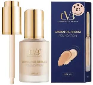 CVB Argan Oil Serum Foundation with SPF 45, 02 Soft ivory, Liquid Formula  Foundation