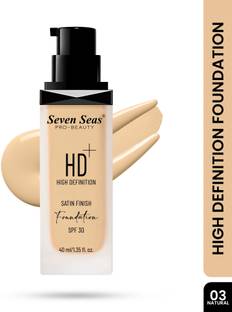 Seven Seas HD High Definition Satin Finish Oil Free Foundation For Face Makeup (SPF-30) Foundation