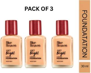 BLUE HEAVEN GET BRIGHT LIQUID FOUNDATION 30ML PACK OF 3 Foundation