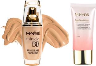 MARS BB Primer Base Foundation Medium With Long Lasting Makeup  Primer  - 90 ml