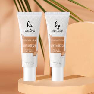 Herbs and Pure Daily Care Pack of 2 CC+ Creams Spot Coverage + SPF 30 Glow Boost Foundation