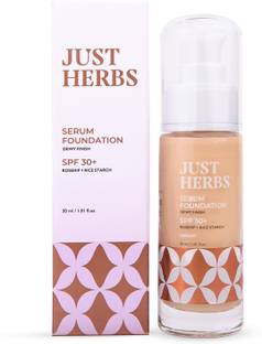 Just Herbs Waterproof Serum Foundation For Full Coverage Make Up With Spf30+ & Dewy Finish Foundation