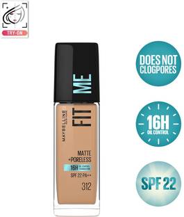 MAYBELLINE NEW YORK Fit Me Matte+Poreless Liquid Foundation 312 Golden |16 HR Oil Control, 30 ml Foundation