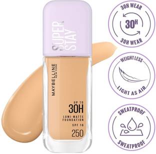 MAYBELLINE NEW YORK Super Stay Lumi Matte Liquid Foundation, 250, 30 HR Longwear Light  Foundation