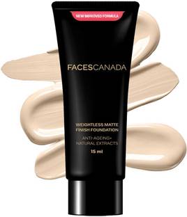FACES CANADA Weightless Matte Finish Foundation | Lightweight | Anti-Ageing | Flawless Finish Foundation