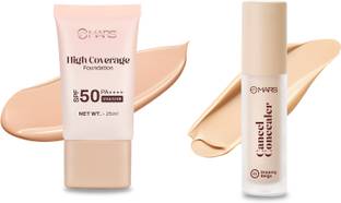MARS High Coverage Foundation And Cancel Concealer with Radiant Natural Finish Foundation