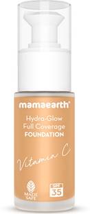 Mamaearth Hydra-Glow Full Coverage | Vitamin C & Turmeric | Gives 3X Instant Glow Foundation
