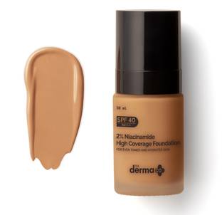 The Derma Co 2% Niacinamide High Coverage Foundation with 1% Hyaluronic Acid & SPF 40 PA+++ Foundation