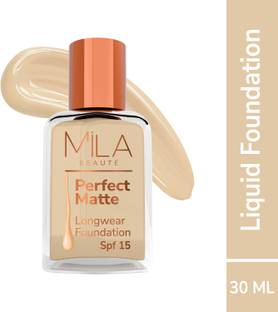 MILA BEAUTÉ Perfect Matte Long Wear Foundation, Lightweight Formula With SPF 15 Foundation