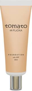 Flicka Tomato Foundation For Face Makeup, 02 Beige, 30ml Foundation