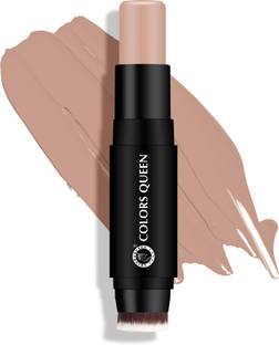 COLORS QUEEN Fix & Blend Matte Foundation Stick with Inbuilt Brush, Medium to Full Coverage Foundation