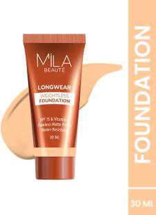 MILA BEAUTÉ Long Wear Weightless Foundation Flawless Matte Finish With SPF15, Foundation